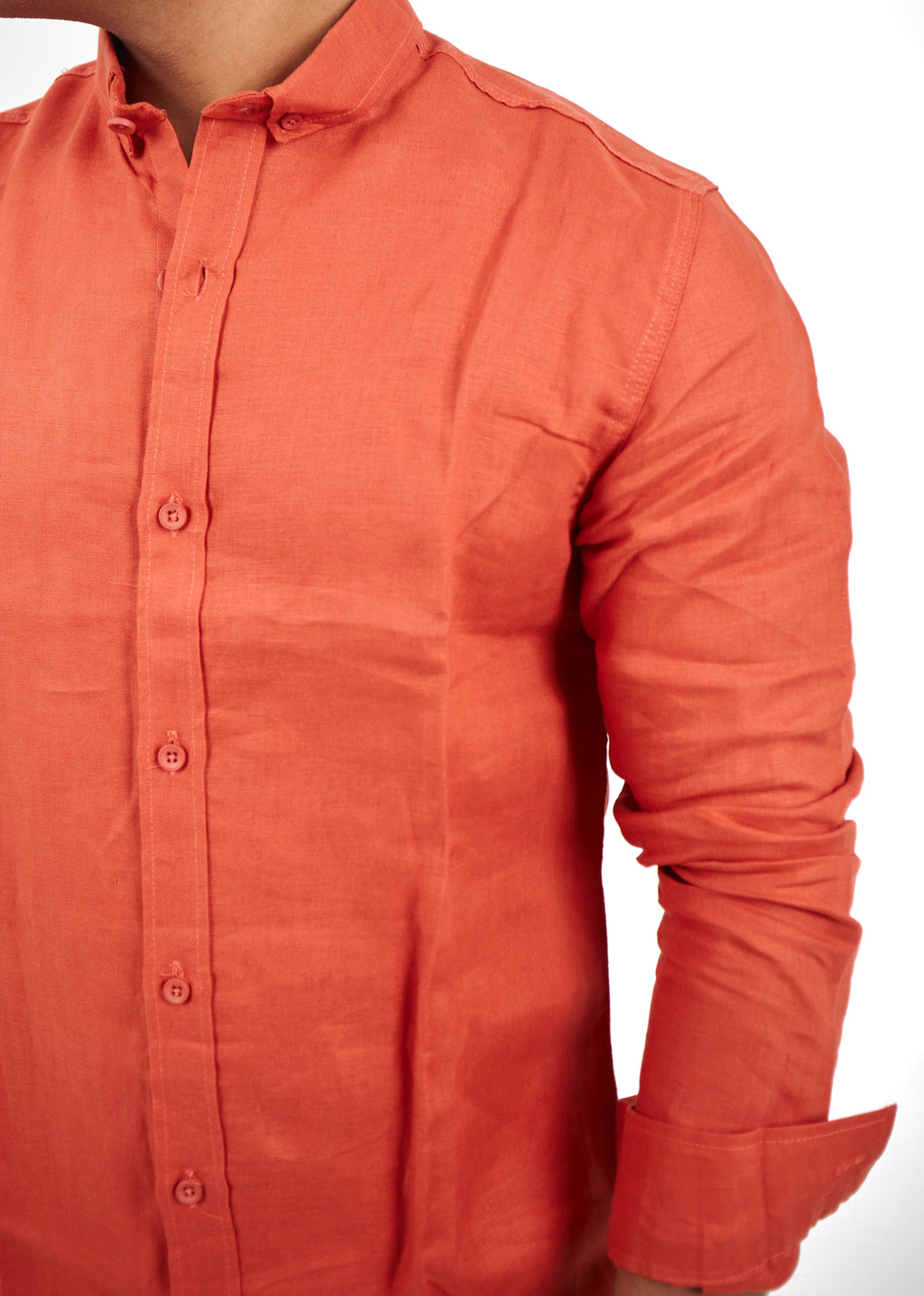 Rust Red Linen Shirt