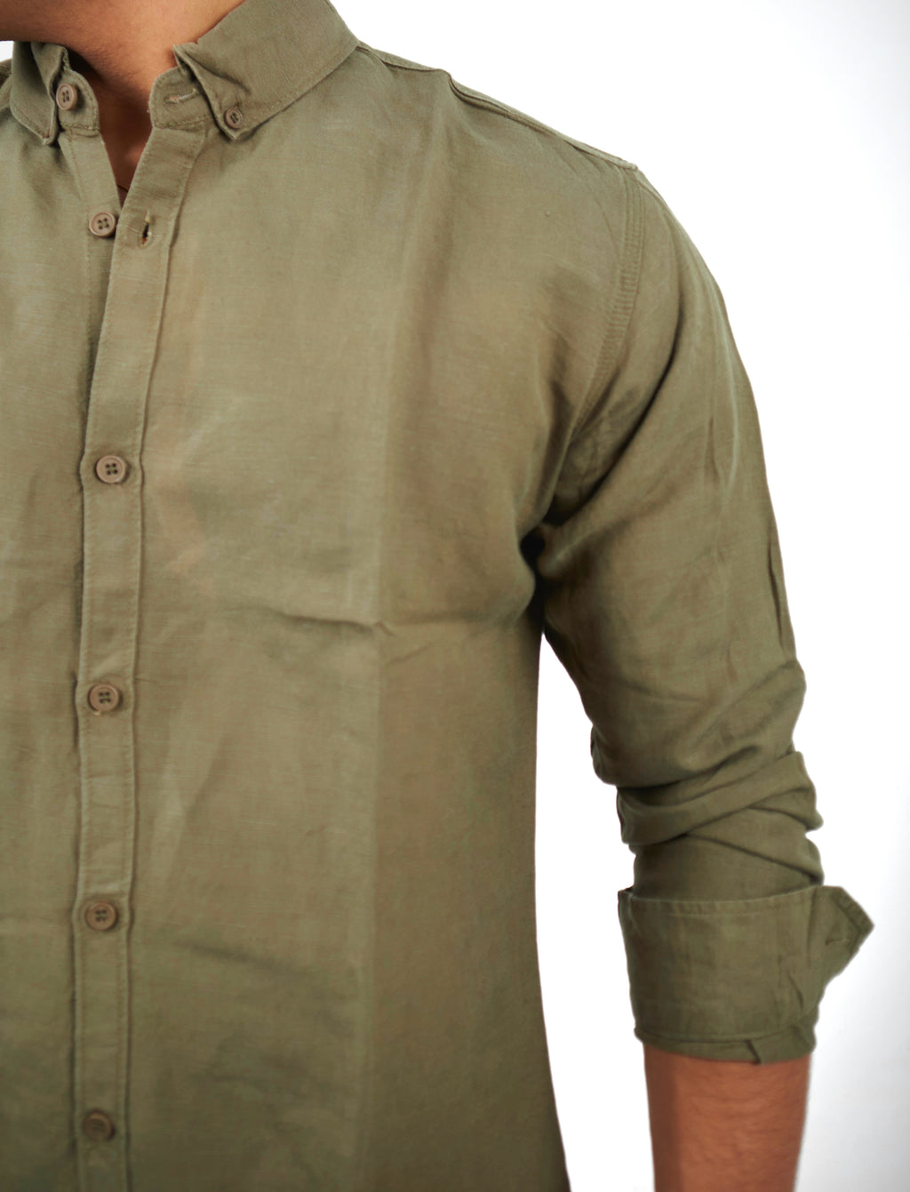 Light Olive Linen Shirt