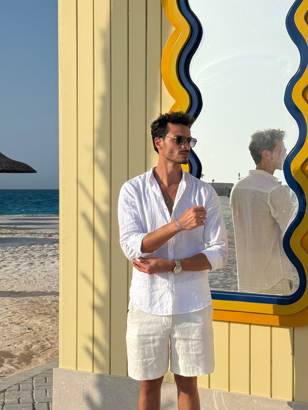 White Linen Shirt regular Fit