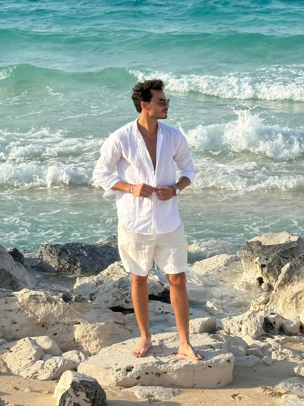 White Linen Shirt regular Fit