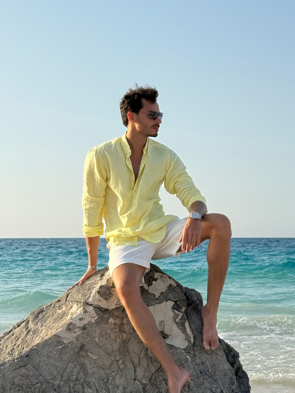Lime Limon Linen Shirt