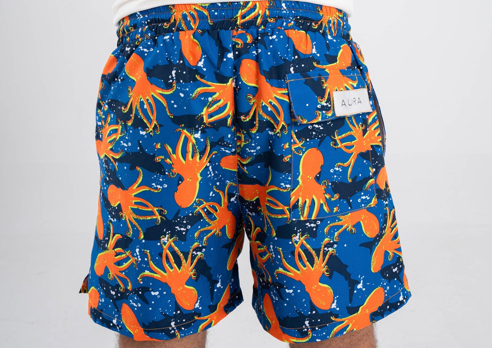 Orange octopus swim short