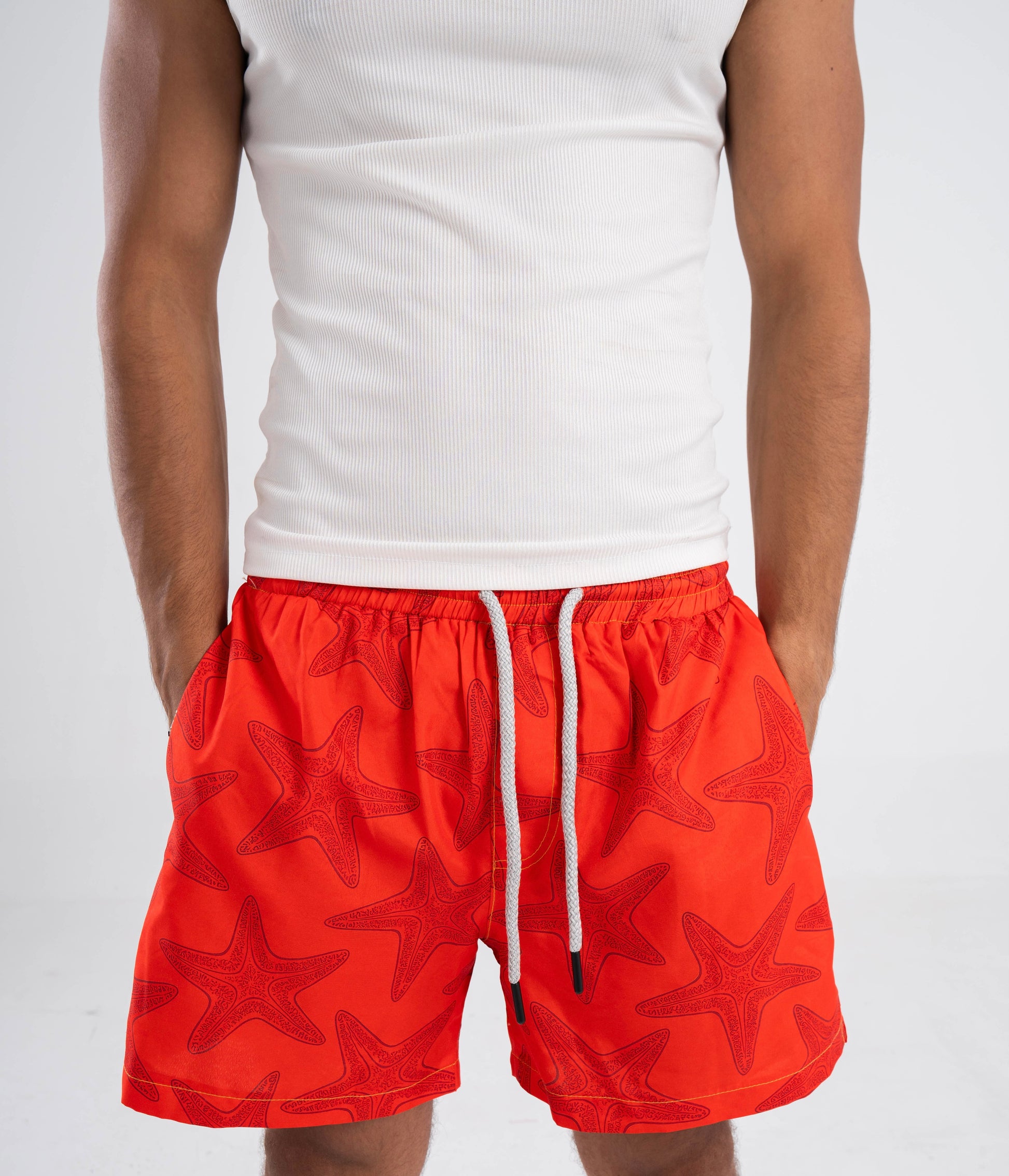 Orange starfish swim short