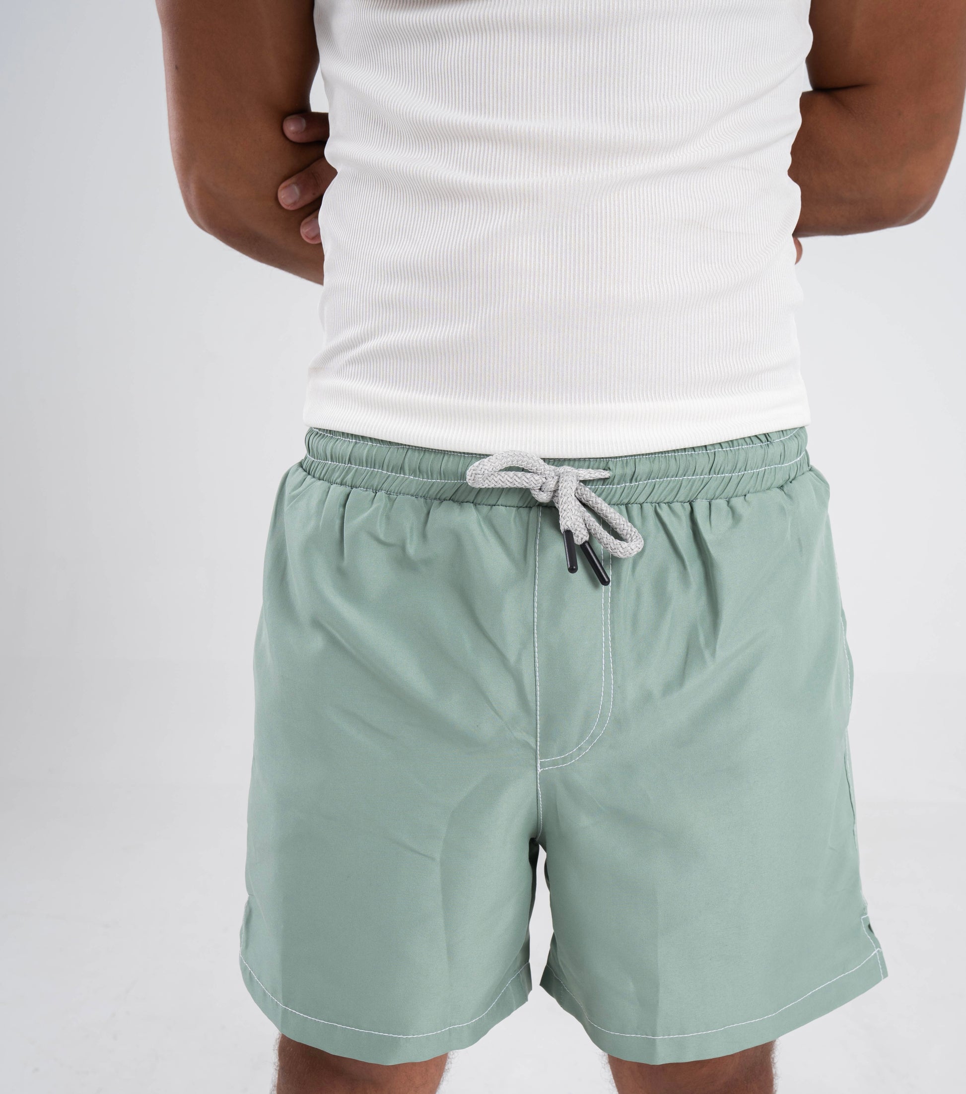 Plain mint green swim short