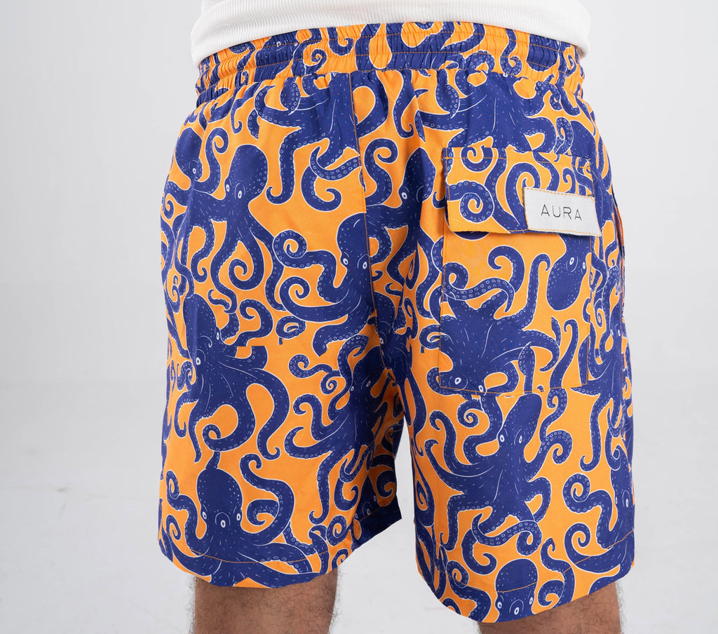 Purple octopus swim short